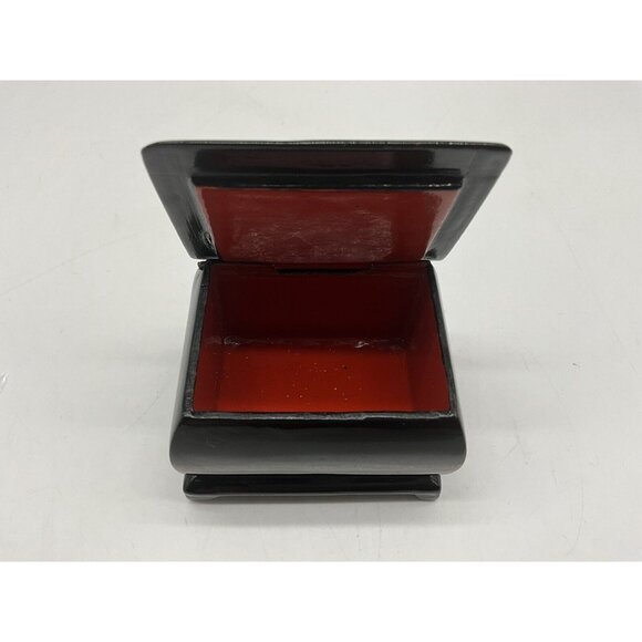 Russian Lacquer Vintage Palekh Style Trinket Box in Original Box Collectible - Picture 12 of 16